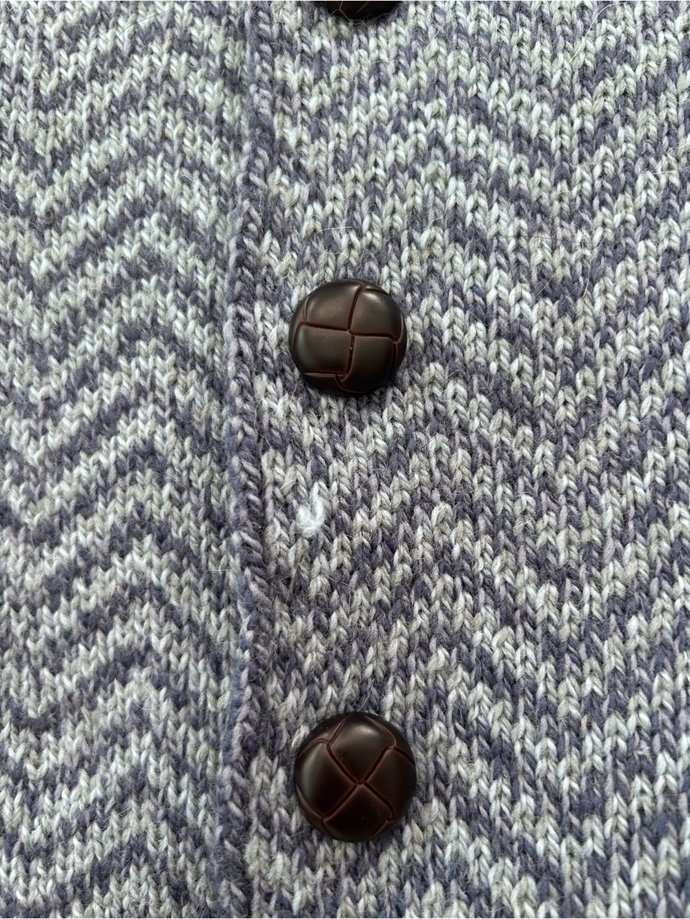 Blue Herringbone Button-Front Cape / Wrap - Picture 4 of 9
